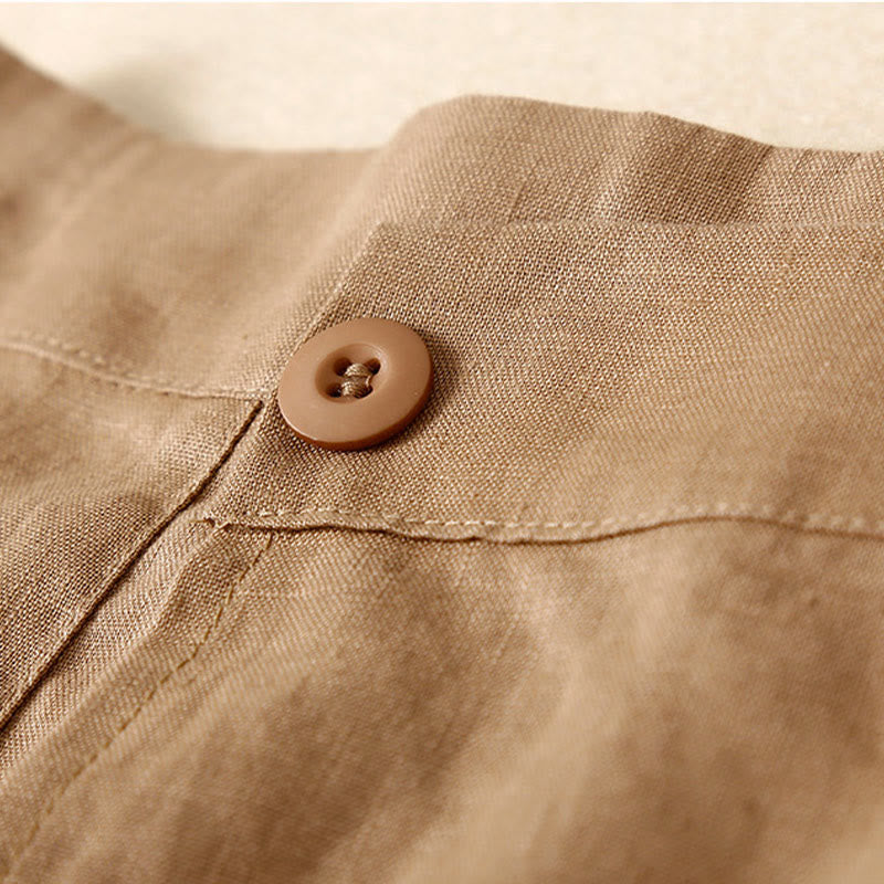 Buddha Stonesヴィンテージ サマー アシンメトリー ハイウエスト レディース コットンリネン スカート ポケット付き - image 11