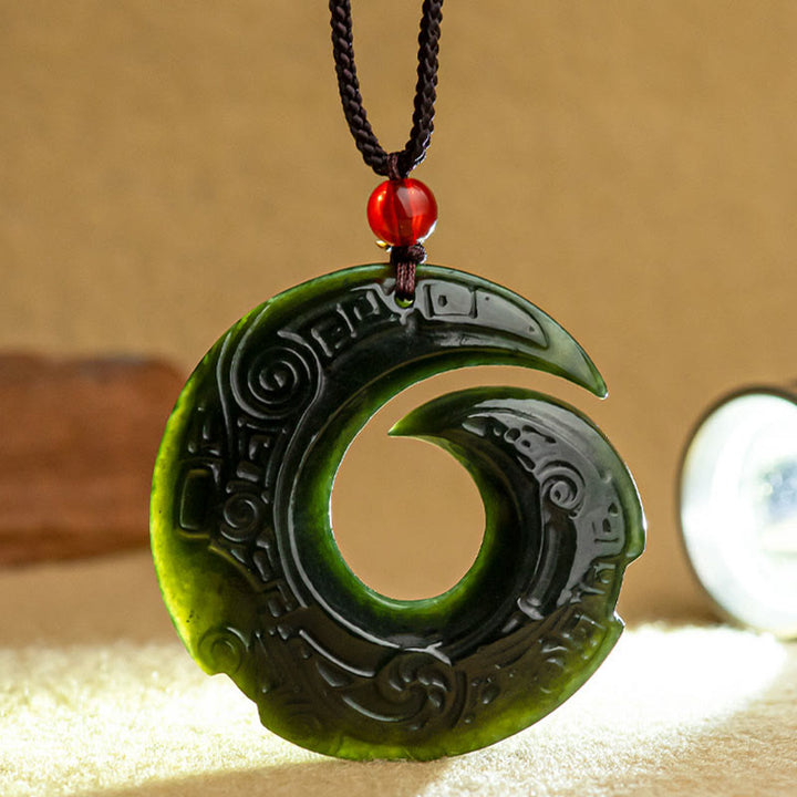 Buddha Stones幸運を呼ぶデザインパターン 天然和田翡翠 成功のネックレスペンダント