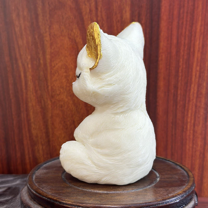 Buddha Stones九尾の狐 彫刻 象牙 フルーツ 祝福 室内装飾 - image 6