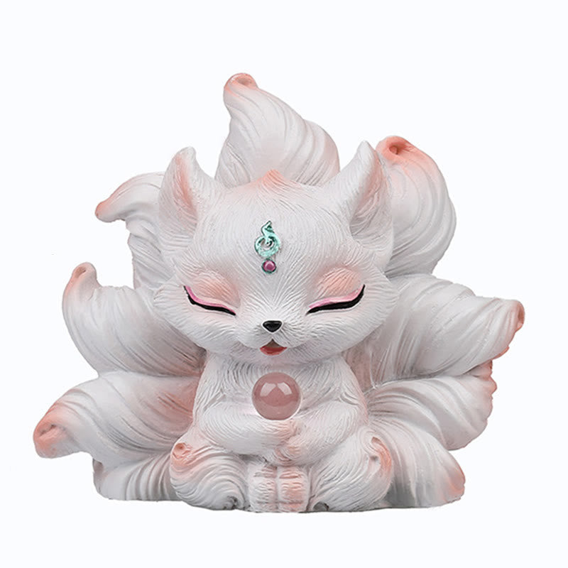 Buddha Stonesミニ九尾狐幸運樹脂ホームデスク装飾 - image 13