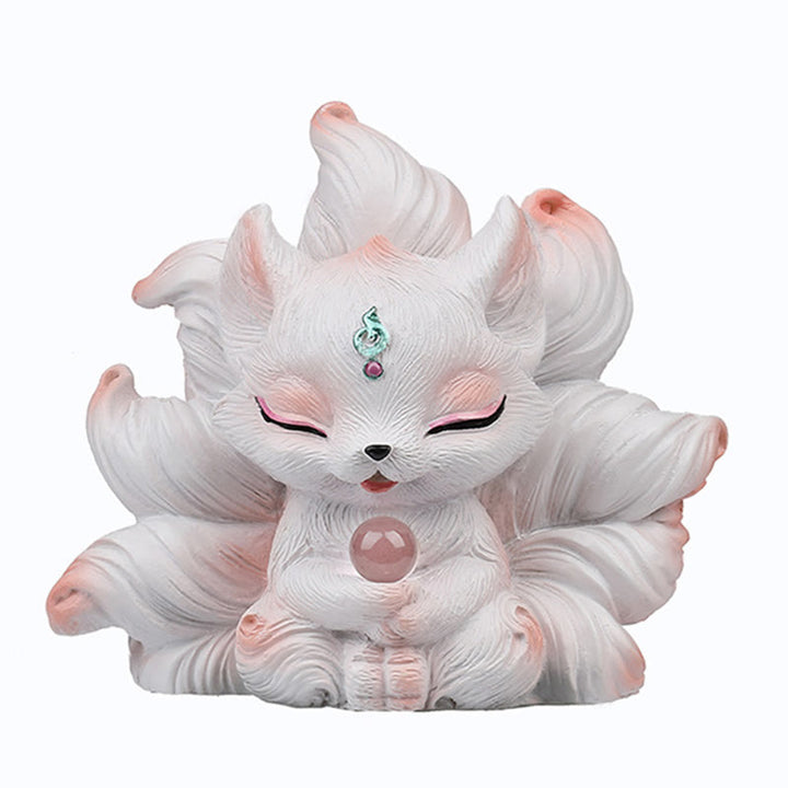 Buddha Stonesミニ九尾狐幸運樹脂ホームデスク装飾 - image 13