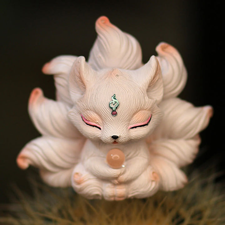 Buddha Stonesミニ九尾狐幸運樹脂ホームデスク装飾 - image 11
