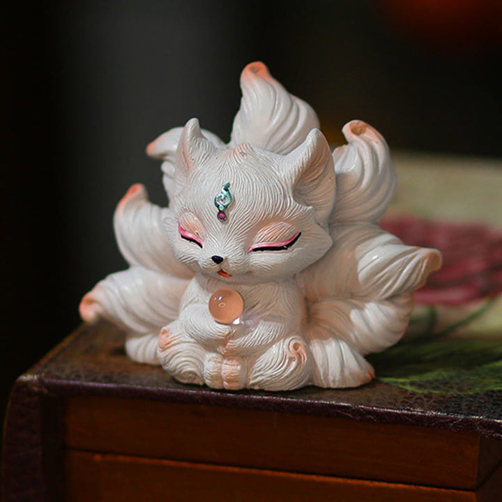Buddha Stonesミニ九尾狐幸運樹脂ホームデスク装飾 - image 2