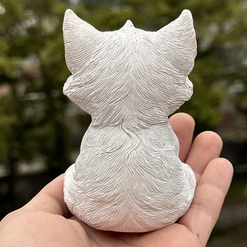 Buddha Stones小さな九尾の狐 座像 守護 樹脂製 室内装飾 - image 4