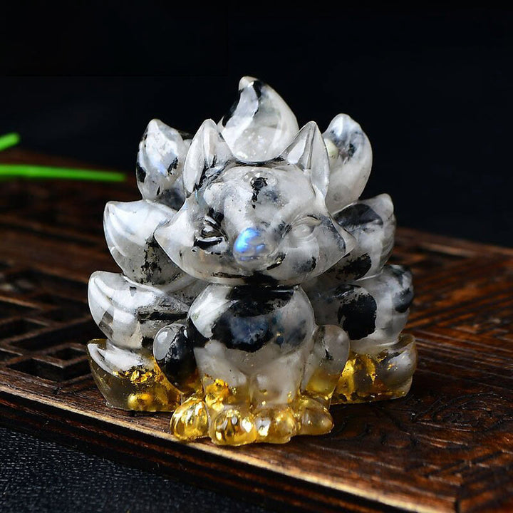 Buddha Stones天然石各種 クリスタル ストロベリークォーツ アメジスト 九尾の狐 守護 家の装飾