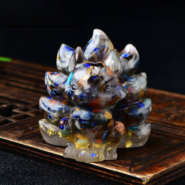Buddha Stones天然石各種 クリスタル ストロベリークォーツ アメジスト 九尾の狐 守護 家の装飾