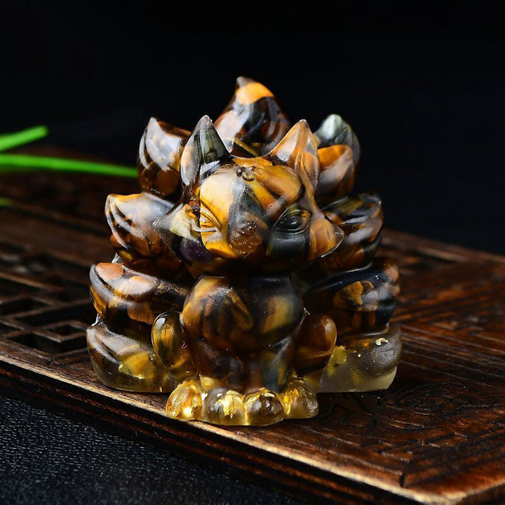 Buddha Stones天然石各種 クリスタル ストロベリークォーツ アメジスト 九尾の狐 守護 家の装飾