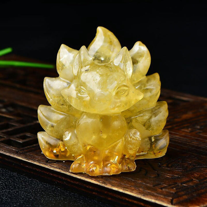Buddha Stones天然石各種 クリスタル ストロベリークォーツ アメジスト 九尾の狐 守護 家の装飾