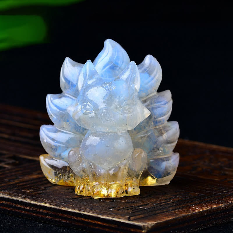Buddha Stones天然石各種 クリスタル ストロベリークォーツ アメジスト 九尾の狐 守護 家の装飾