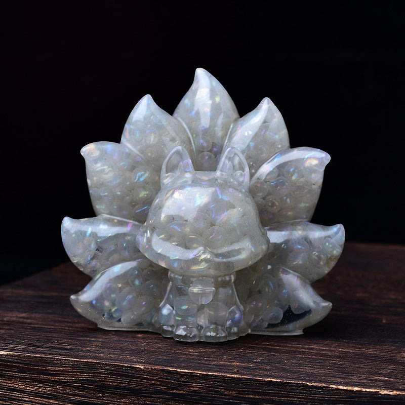 Buddha Stones小型 各種石 ピンククリスタル シトリン アメジスト 九尾の狐 温もりのある室内装飾 - ムーンストーン 8.8×6.9×8cm - image 20