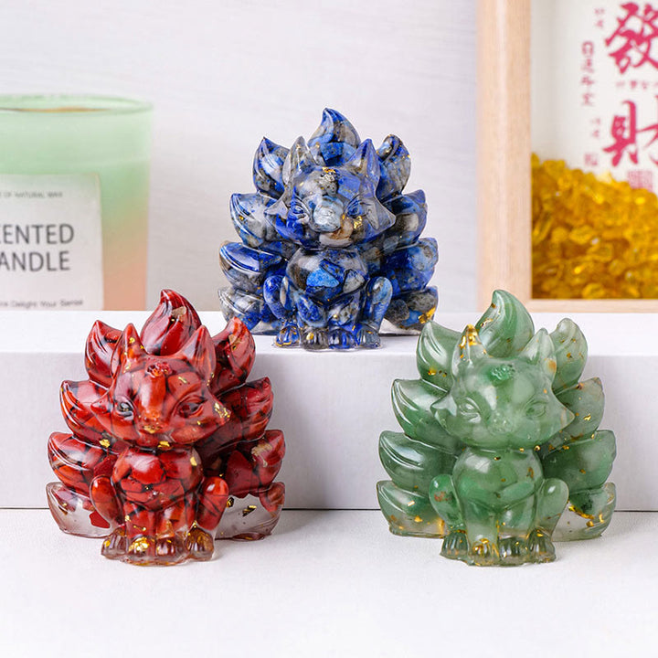 Buddha Stones小型 各種石 ストロベリークォーツ アメジスト グリーンアベンチュリン 九尾の狐 癒し 室内装飾