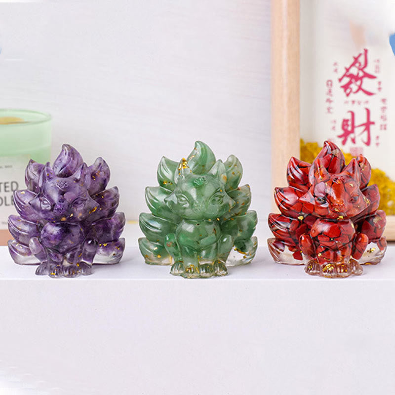 Buddha Stones小型 各種石 ストロベリークォーツ アメジスト グリーンアベンチュリン 九尾の狐 癒し 室内装飾