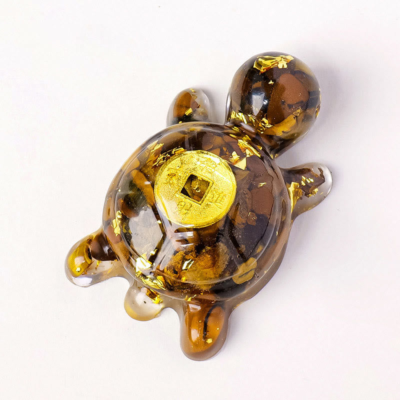 Buddha Stones小 各種 クリスタル グリーン アベンチュリン アメジスト タートル 銅貨 幸運 室内装飾 - タイガーアイ 5×3cm - image 10