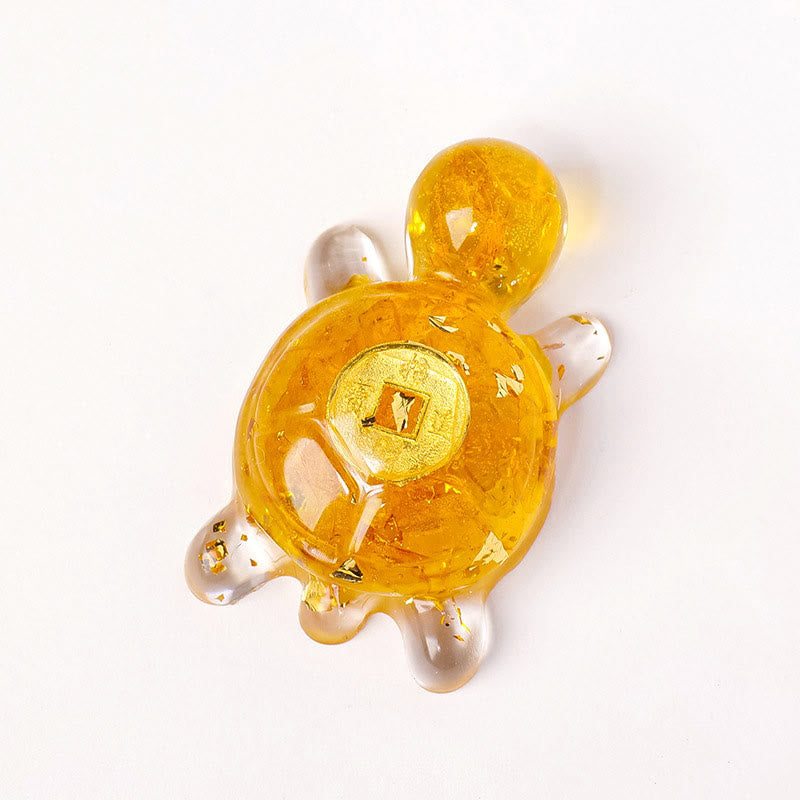 Buddha Stones小 各種 クリスタル グリーン アベンチュリン アメジスト タートル 銅貨 幸運 室内装飾 - シトリン 5×3cm - image 12