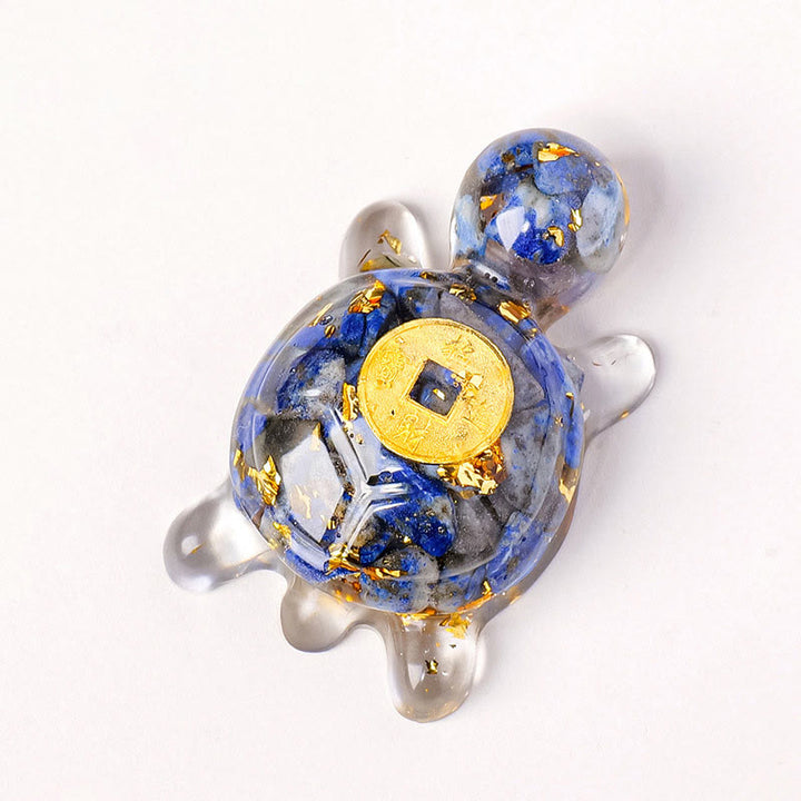 Buddha Stones小 各種 クリスタル グリーン アベンチュリン アメジスト タートル 銅貨 幸運 室内装飾 - ラズライト 5×3cm - image 18