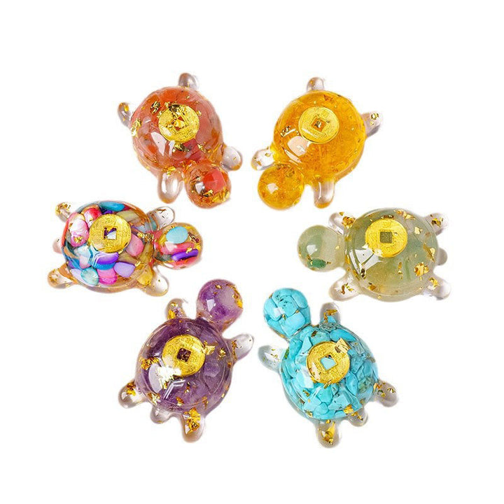 Buddha Stones小 各種 クリスタル グリーン アベンチュリン アメジスト タートル 銅貨 幸運 室内装飾 - image 27