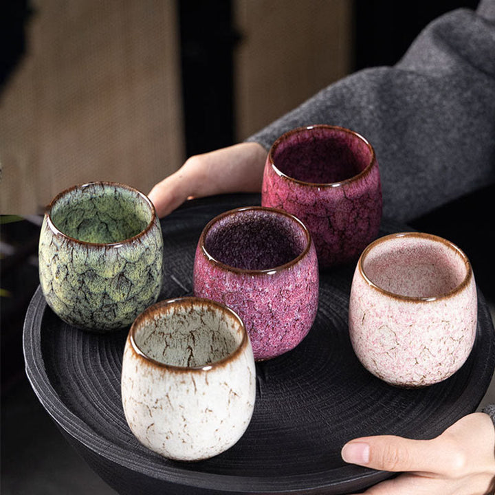 Buddha Stones手作りの小さな中国建展窯変陶器ティーカップカンフーティーカップ150ml