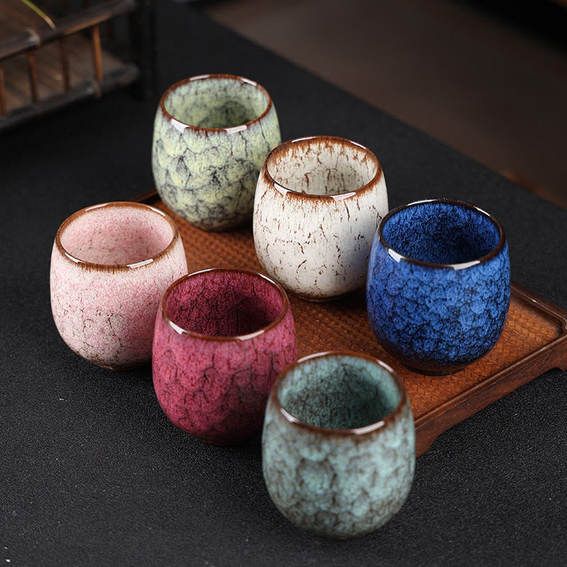 Buddha Stones手作りの小さな中国建展窯変陶器ティーカップカンフーティーカップ150ml