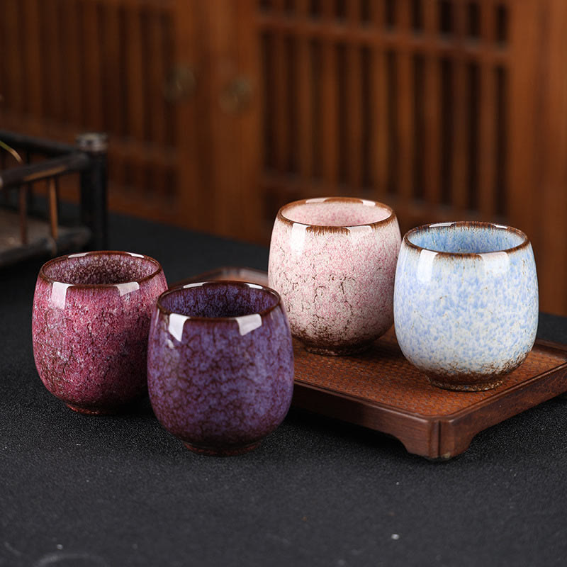 Buddha Stones手作りの小さな中国建展窯変陶器ティーカップカンフーティーカップ150ml