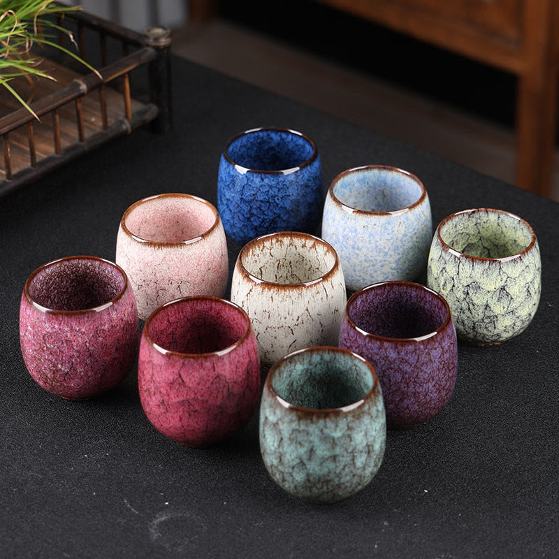 Buddha Stones手作りの小さな中国建展窯変陶器ティーカップカンフーティーカップ150ml