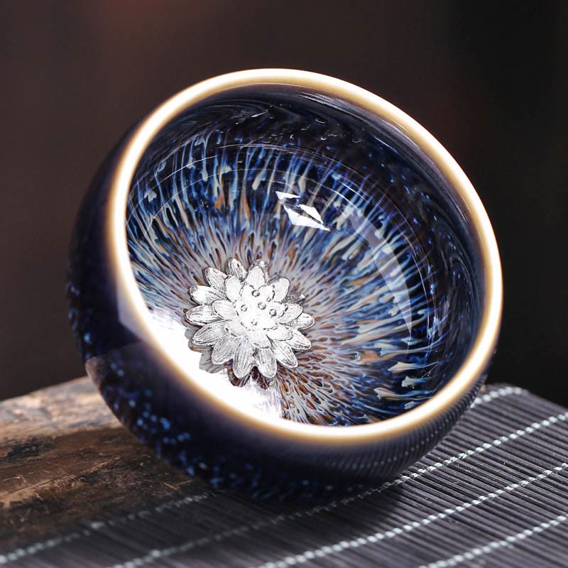 Buddha Stones手作り 中国 建禅 鯉 蓮 龍 鳳凰 12干支 陶器 ティーカップ カンフー ティーカップ 70ml