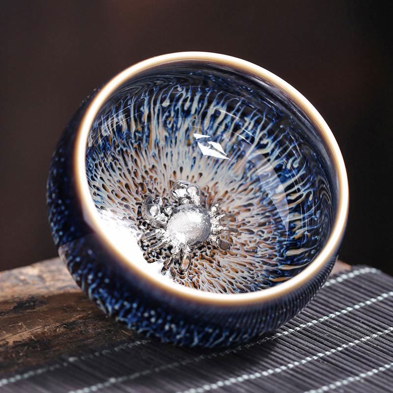 Buddha Stones手作り 中国 建禅 鯉 蓮 龍 鳳凰 12干支 陶器 ティーカップ カンフー ティーカップ 70ml