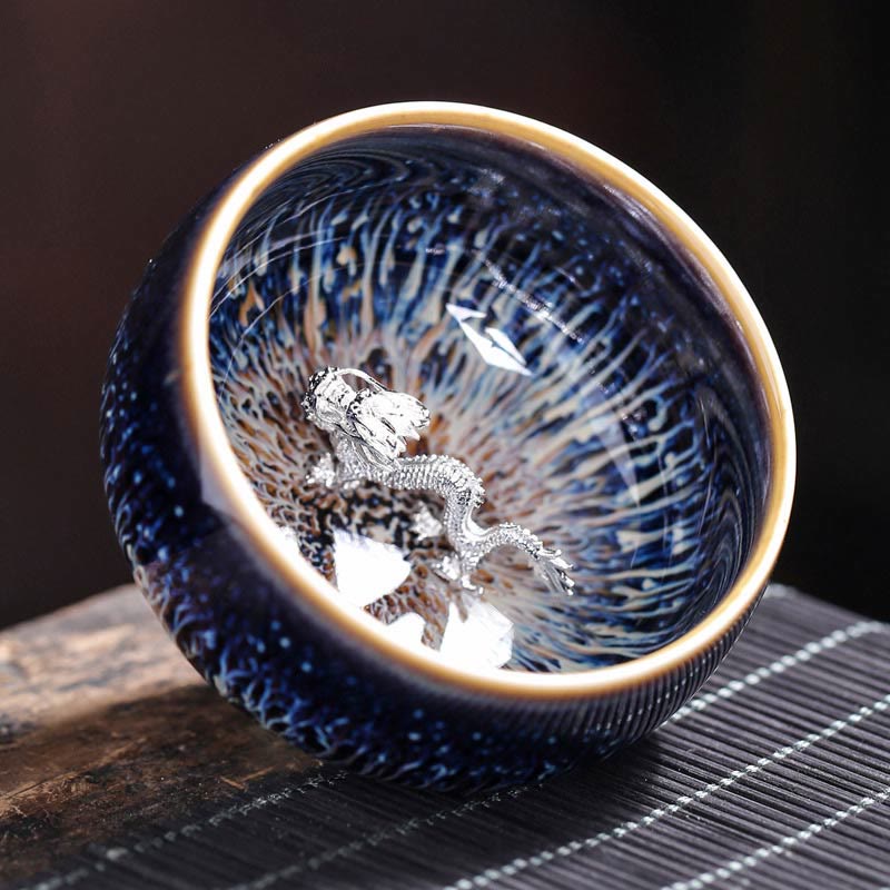 Buddha Stones手作り 中国 建禅 鯉 蓮 龍 鳳凰 12干支 陶器 ティーカップ カンフー ティーカップ 70ml