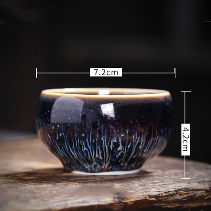 Buddha Stones手作り 中国 建禅 鯉 蓮 龍 鳳凰 12干支 陶器 ティーカップ カンフー ティーカップ 70ml