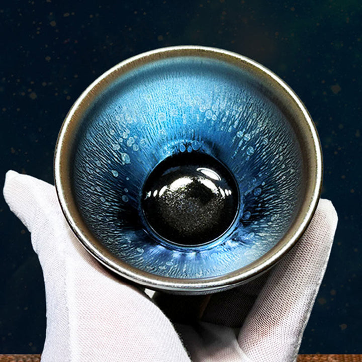 Buddha Stones手作り中国製Jianzhan油滴スポットパターンセラミックティーカップ天目カンフーティーカップ150ml - image 0