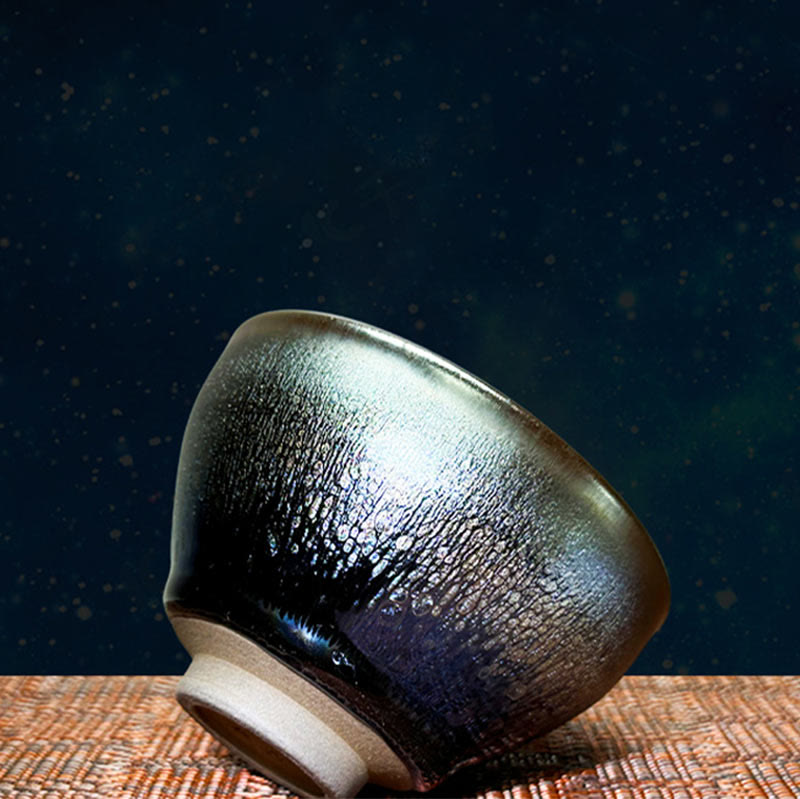Buddha Stones手作り中国製Jianzhan油滴スポットパターンセラミックティーカップ天目カンフーティーカップ150ml
