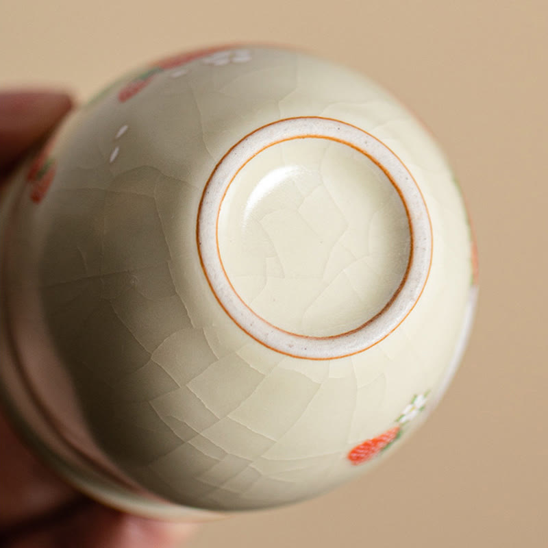 Buddha Stones小さなイチゴウサギのティーカップ カンフーティーカップ 90ml ギフトボックス付き