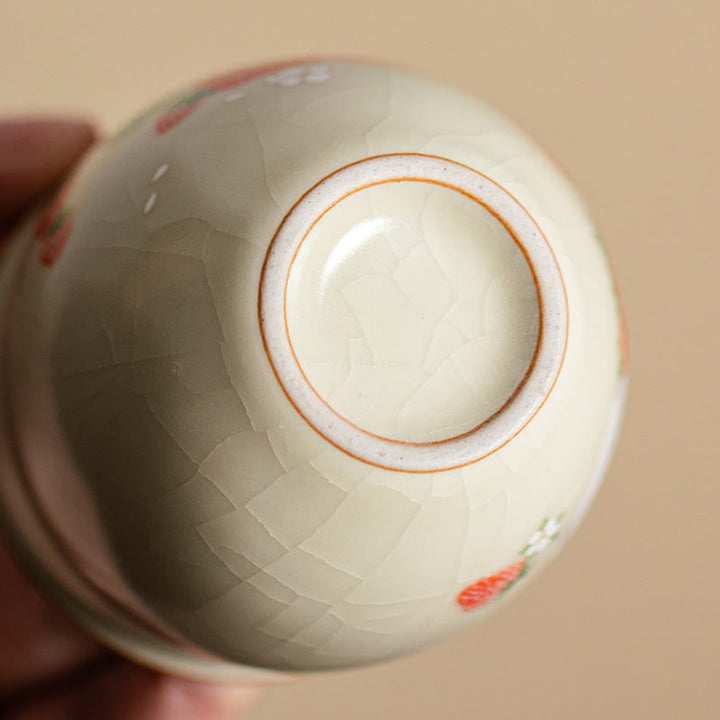 Buddha Stones小さなイチゴウサギのティーカップ カンフーティーカップ 90ml ギフトボックス付き