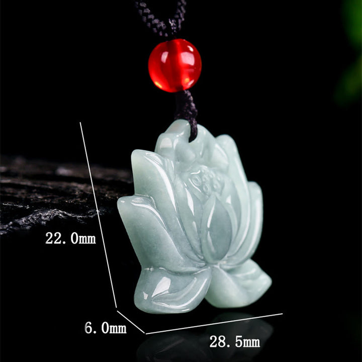 Buddha Stones蓮の花模様 彫刻 翡翠 繁栄 ネックレス ペンダント - image 8