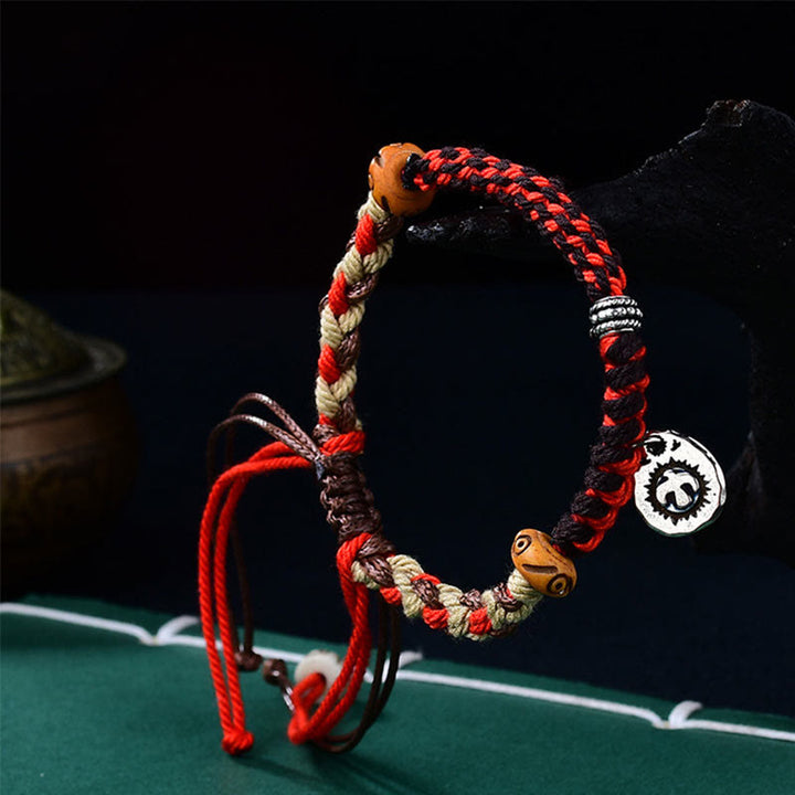 Buddha Stonesチベット手編みガルーダ紐幸運ブレスレット