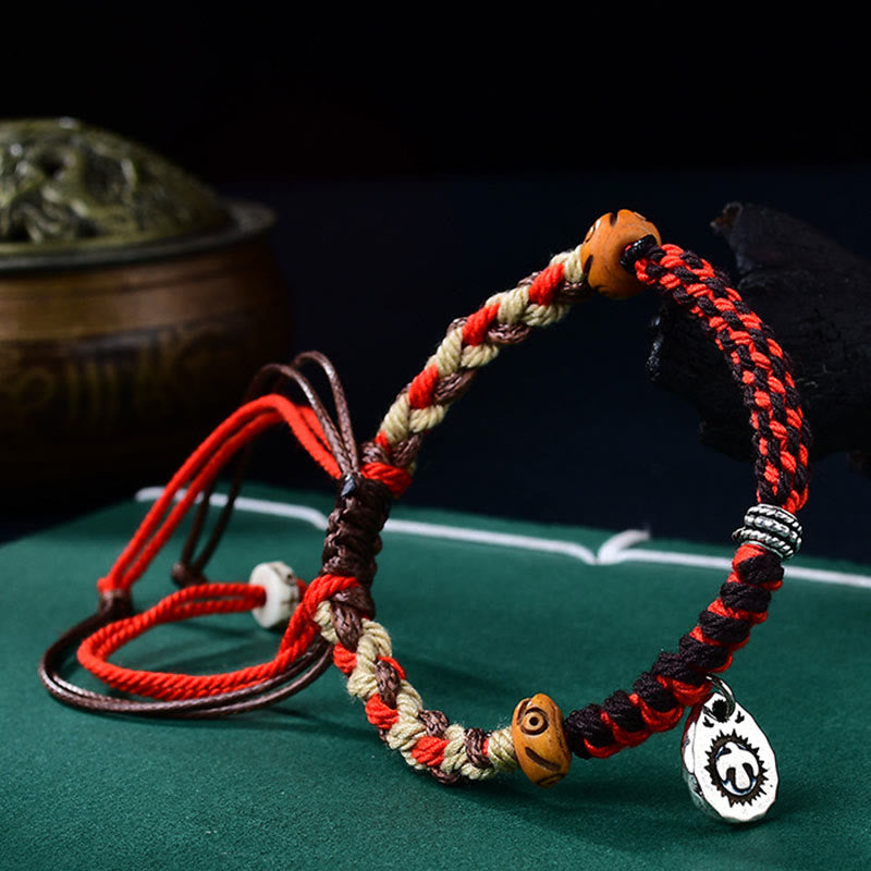 Buddha Stonesチベット手編みガルーダ紐幸運ブレスレット