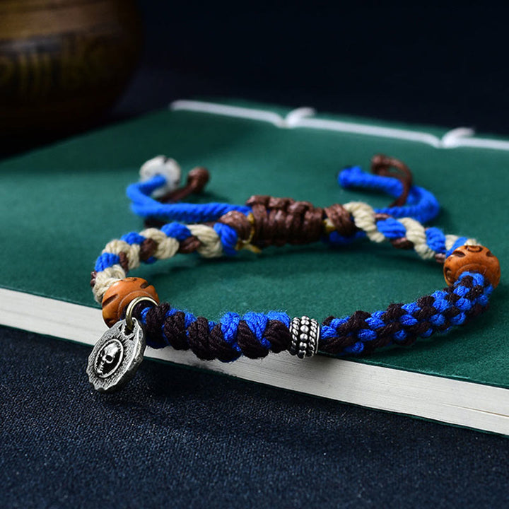 Buddha Stonesチベット手編みガルーダ紐幸運ブレスレット