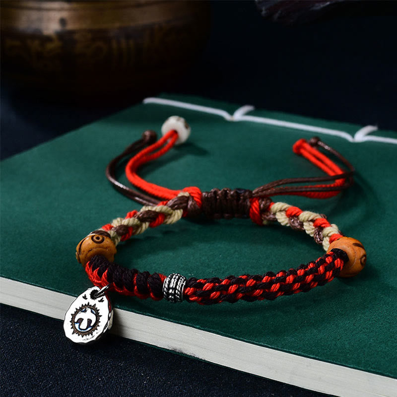Buddha Stonesチベット手編みガルーダ紐幸運ブレスレット
