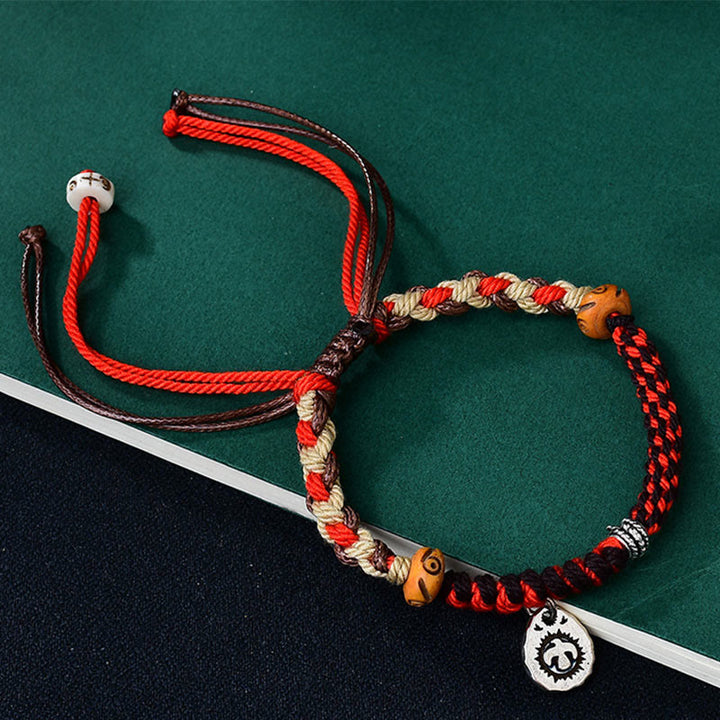 Buddha Stonesチベット手編みガルーダ紐幸運ブレスレット
