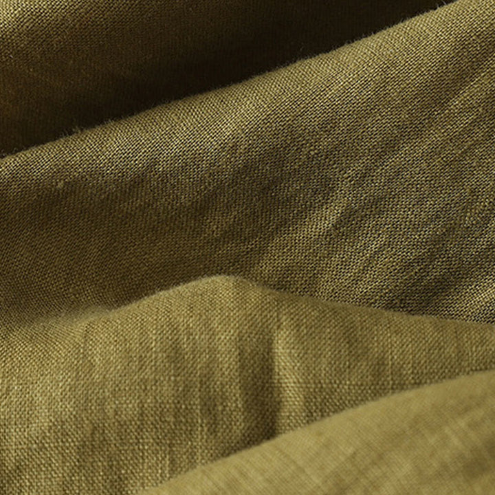 Buddha Stonesヴィンテージ 無地 プリーツカフスデザイン コットンリネン レディース ワイドレッグパンツ ポケット付き - image 12