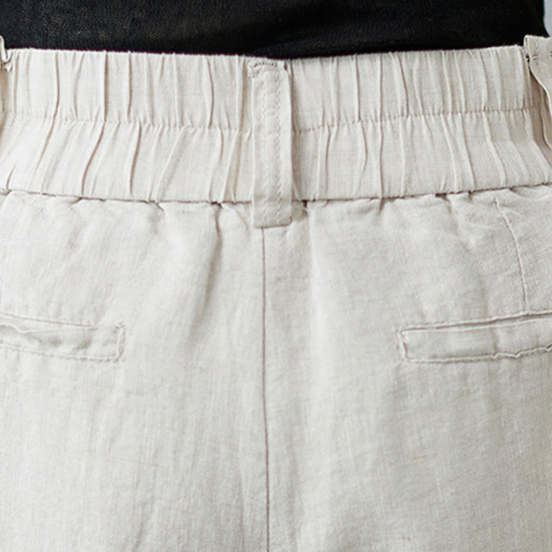Buddha Stonesデイリー 無地 パッチワーク シンプルデザイン コットンリネン レディース パンツ ポケット付き - image 9