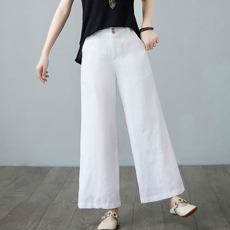 Buddha Stonesデイリー 無地 パッチワーク シンプルデザイン コットンリネン レディース パンツ ポケット付き - image 16