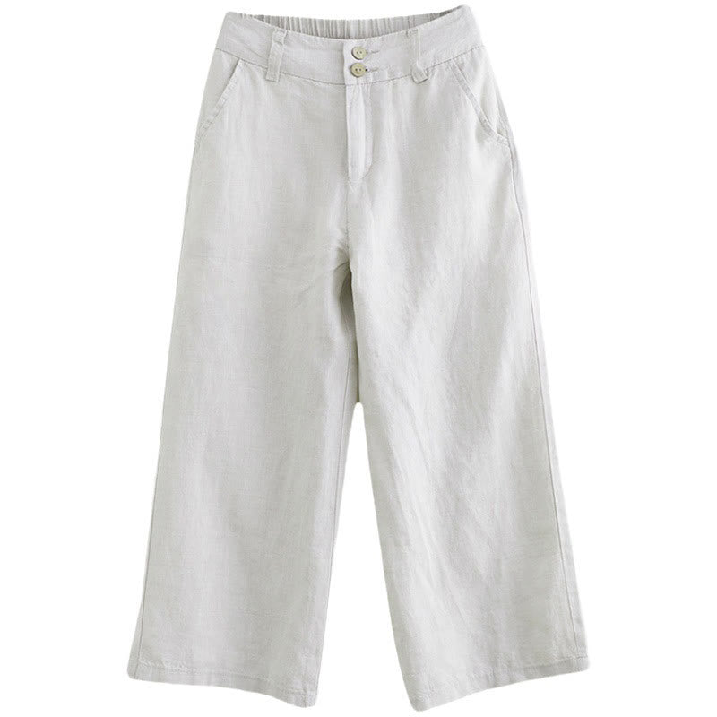 Buddha Stonesデイリー 無地 パッチワーク シンプルデザイン コットンリネン レディース パンツ ポケット付き - image 13