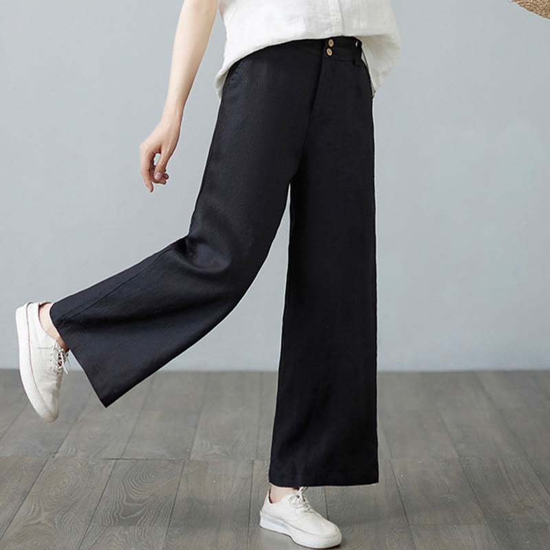 Buddha Stonesデイリー 無地 パッチワーク シンプルデザイン コットンリネン レディース パンツ ポケット付き - image 27