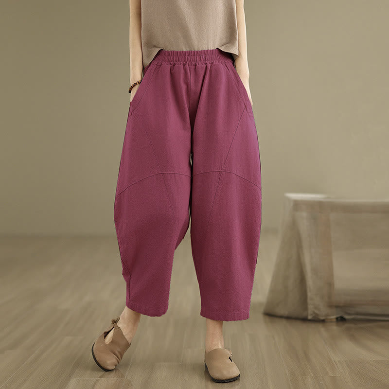 Buddha Stonesスプリング 7-8丈 無地 レディース ハーレムパンツ ポケット付き - image 19