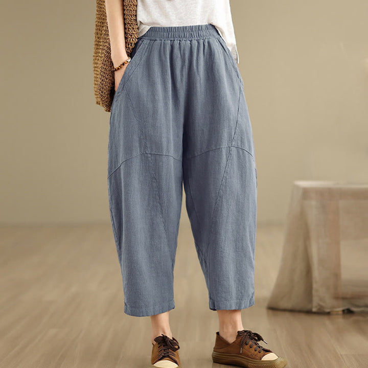 Buddha Stonesスプリング 7-8丈 無地 レディース ハーレムパンツ ポケット付き - image 15