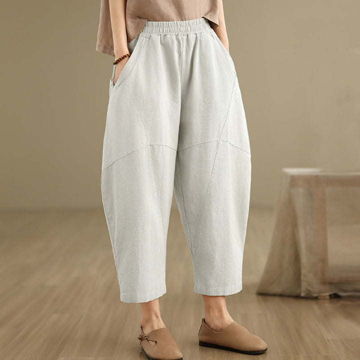 Buddha Stonesスプリング 7-8丈 無地 レディース ハーレムパンツ ポケット付き - image 6