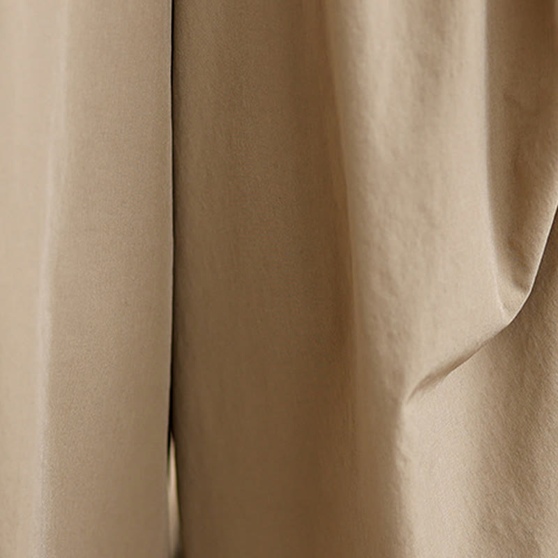 Buddha Stones夏用 不規則プリーツデザイン コットン レディース ワイドレッグパンツ ポケット付き - image 6