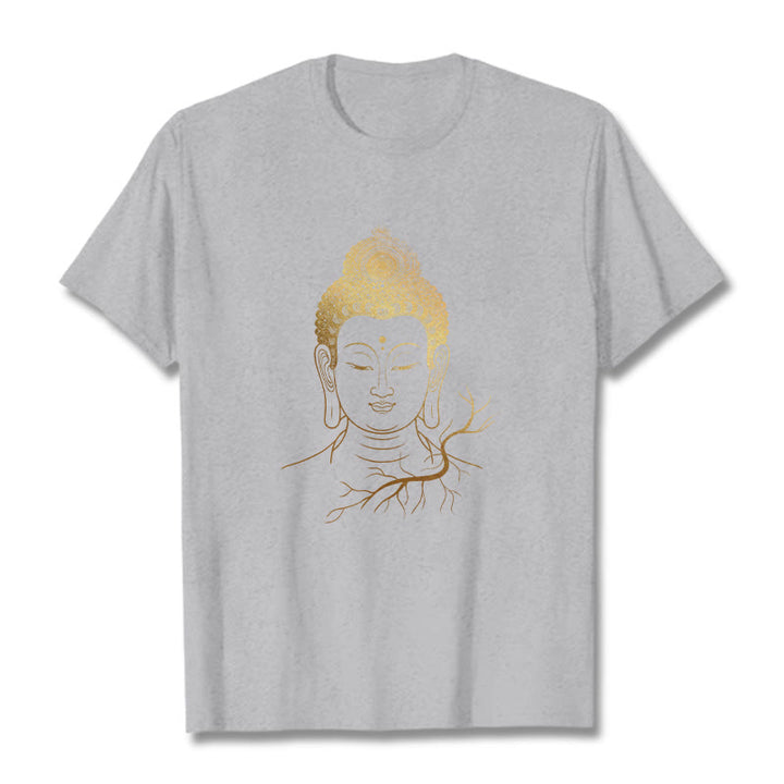 Buddha Stones黄金瞑想 仏陀の頭 Tシャツ - ライトグレー - 2XL - image 19
