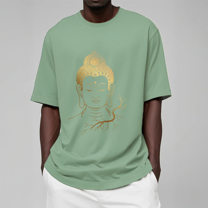 Buddha Stones黄金瞑想 仏陀の頭 Tシャツ - image 15