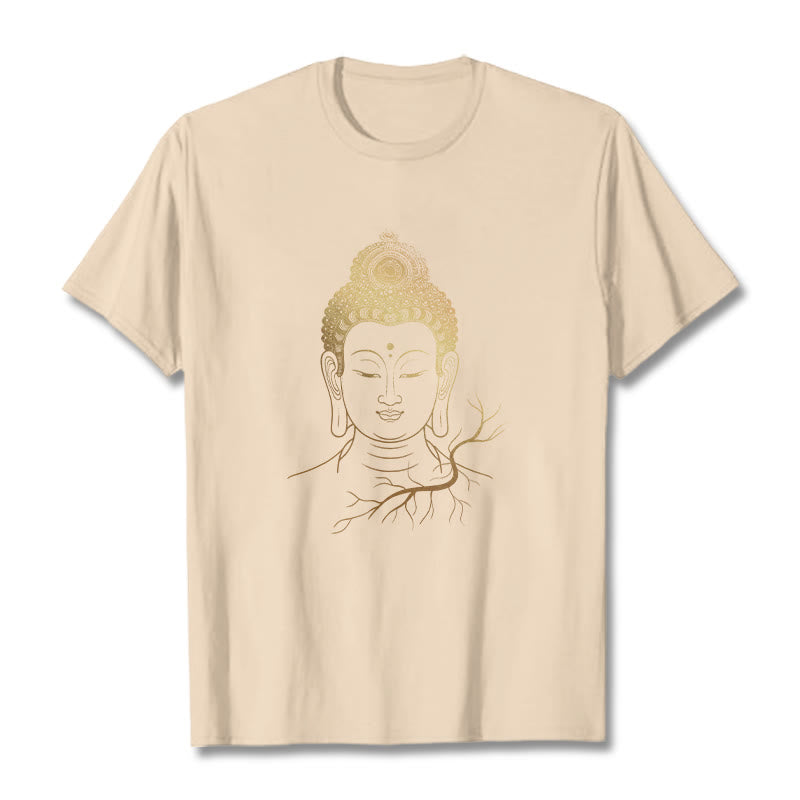 Buddha Stones黄金瞑想 仏陀の頭 Tシャツ - ビスク - 2XL - image 9